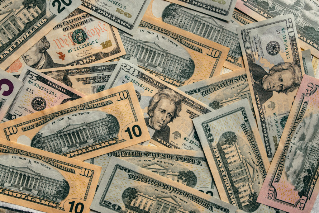US dollar banknotes